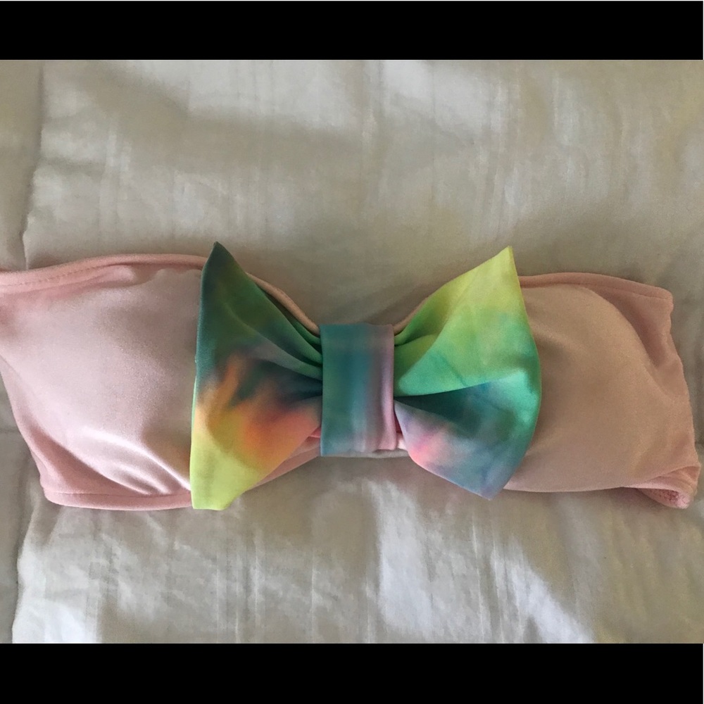 Lolli Swim Bow Bandeau Bikini Top (M)